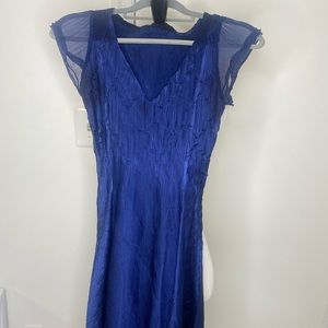 Blue silky dress